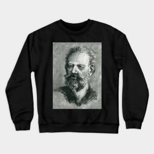 Pyotr Ilyich Tchaikovsky - charcoal portrait Crewneck Sweatshirt